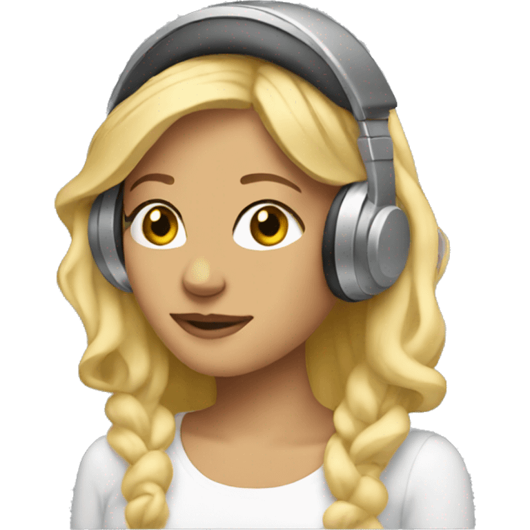 blonde in headphones emoji