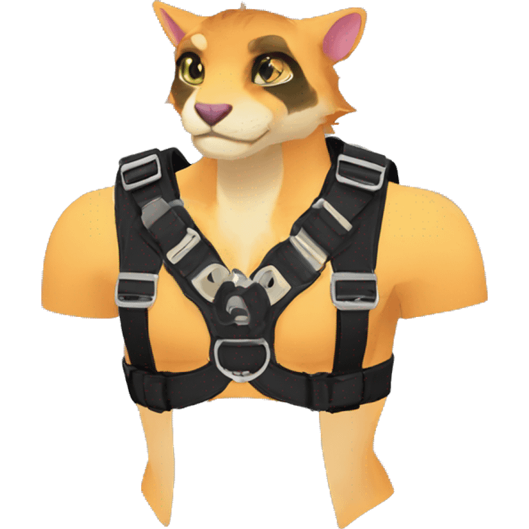 Anthro Punk Fursona Chest Harness  emoji