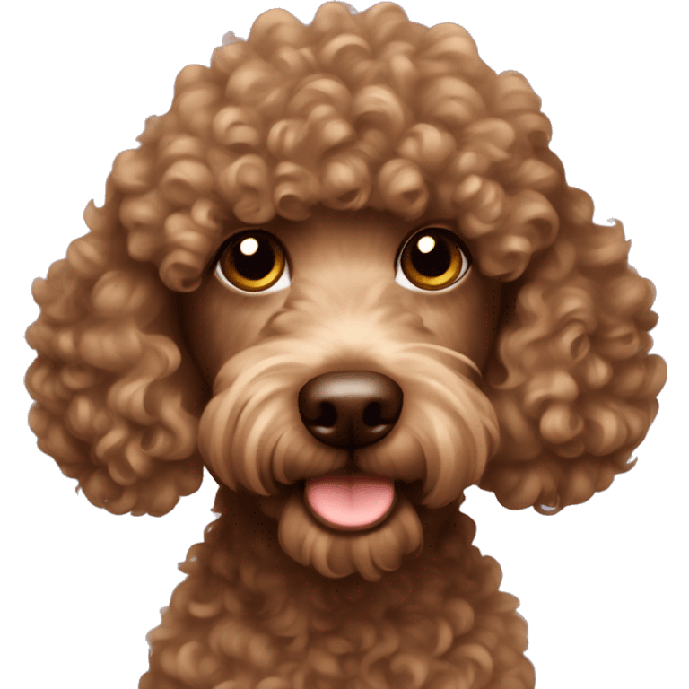 Brown curly-haired poodle emoji