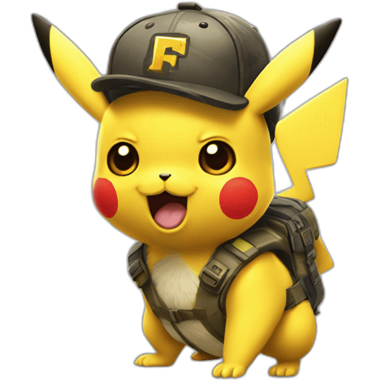 Pikachu joue a fortnite emoji