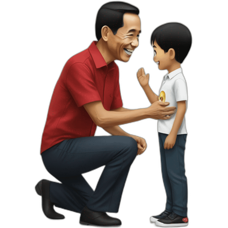 Jokowi greets a child emoji