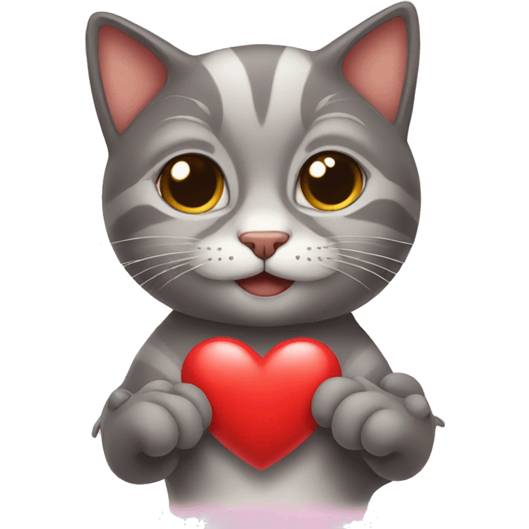 Cat showing heart sign emoji