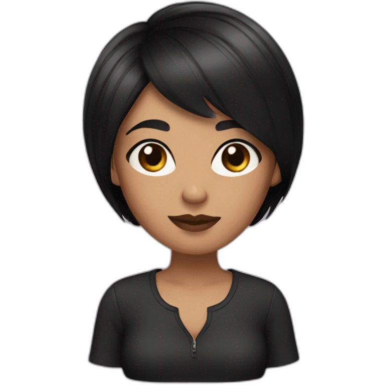 girl with black pixie cut hair emoji