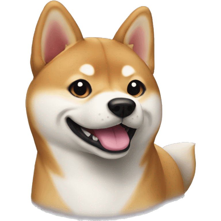 Shiba inu dog, name Luna, happy emoji