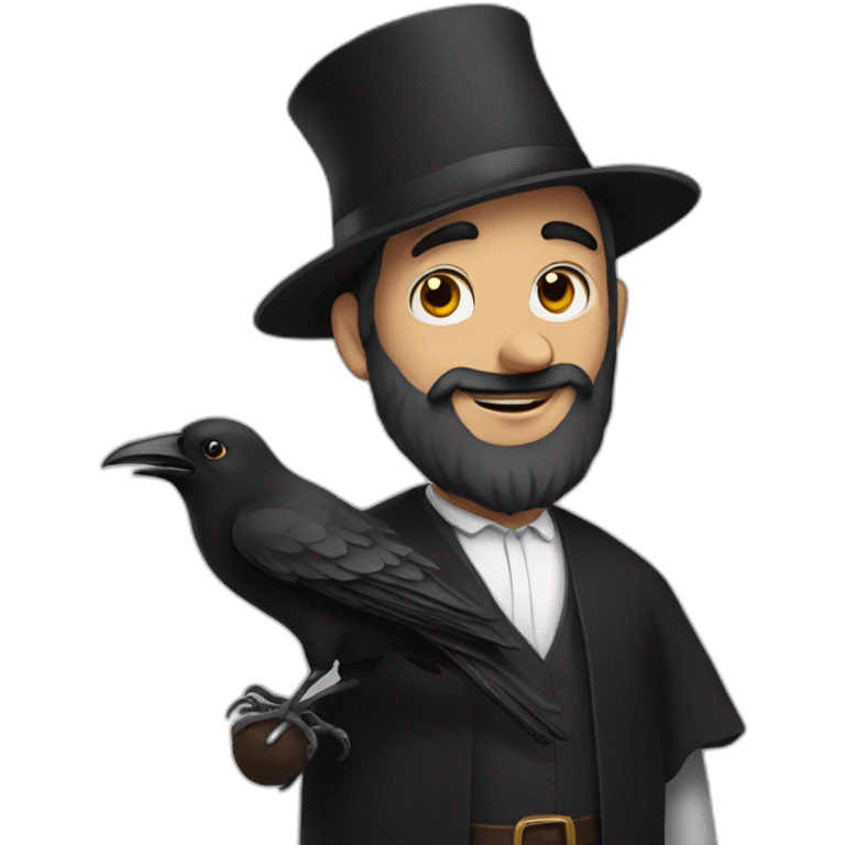 rabbi with a pet crow  emoji