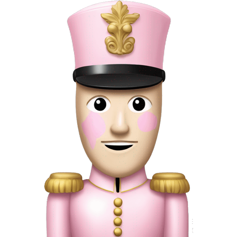 Realistic full length Caucasian pastel pink nutcracker soldier . emoji