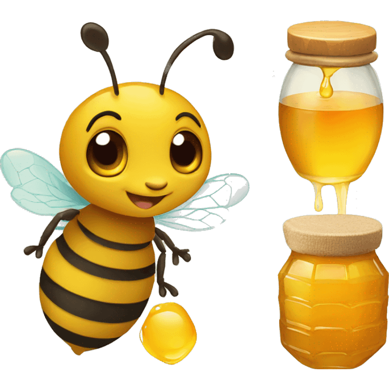 Honey bee with honey  emoji