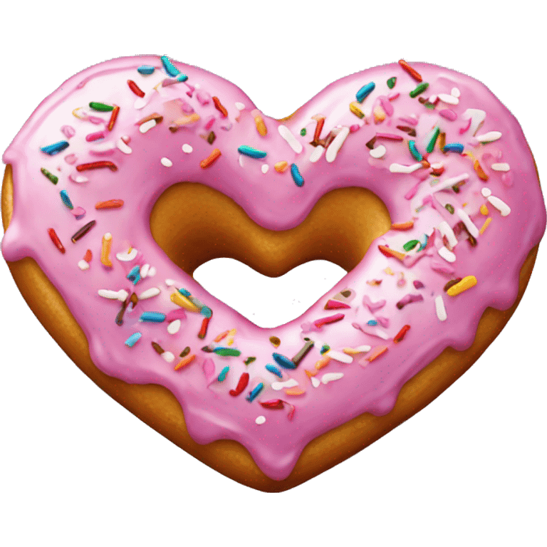 Heart shaped sprinkle doughnut  emoji