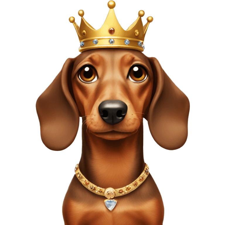 Dachshund dog with a crown emoji