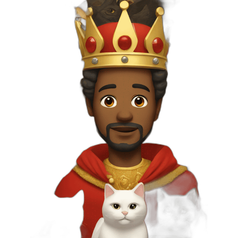 King with many cats emoji