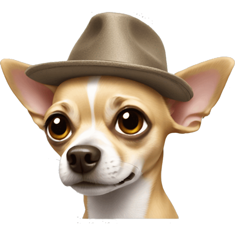 Chihuahua with a hat emoji