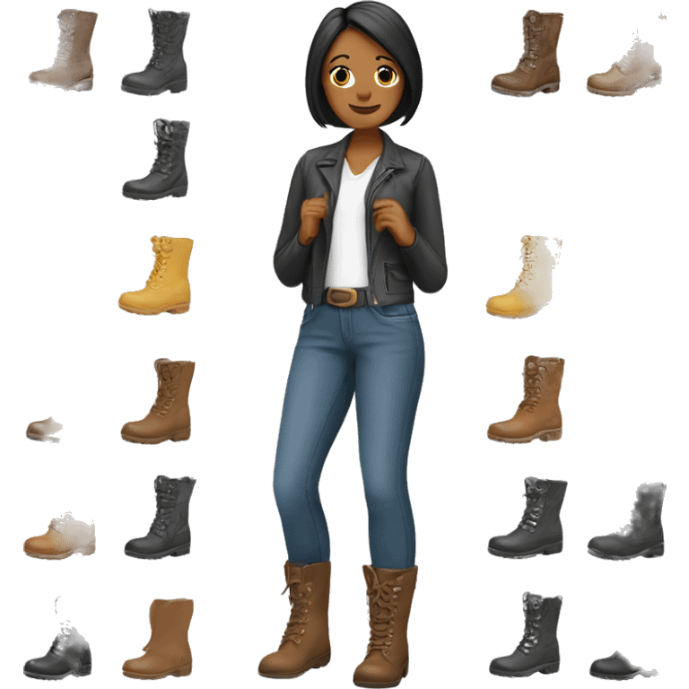 A mom with boots ￼ emoji