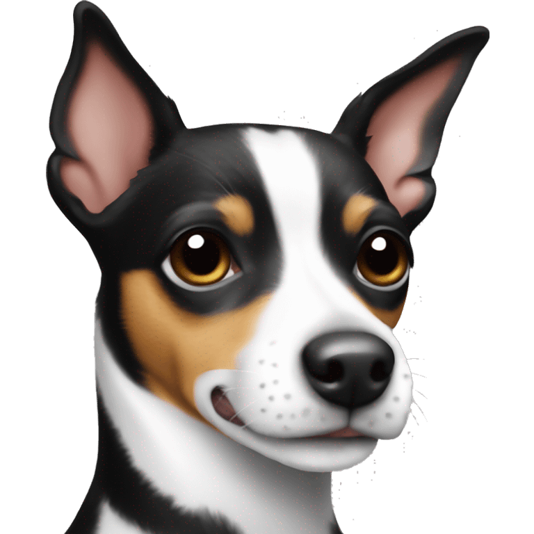 Rat terrier black and white emoji