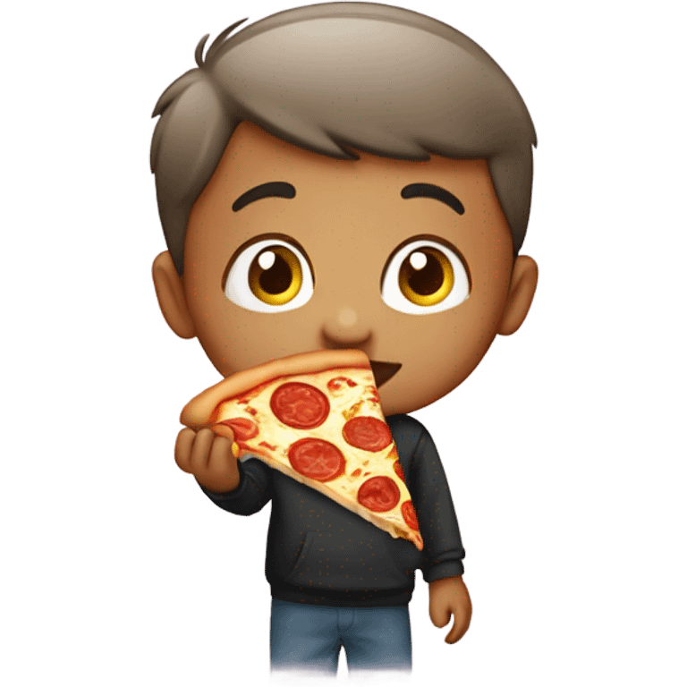 Boy eating pizza emoji