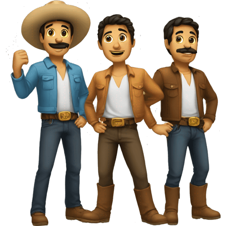 3 amigos posando emoji