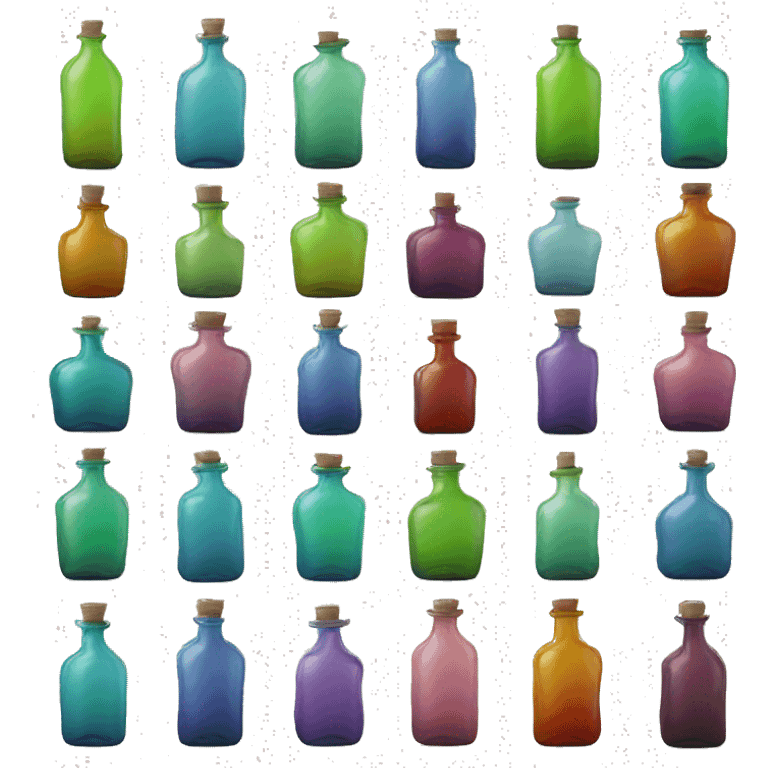 colored glass bottles emoji