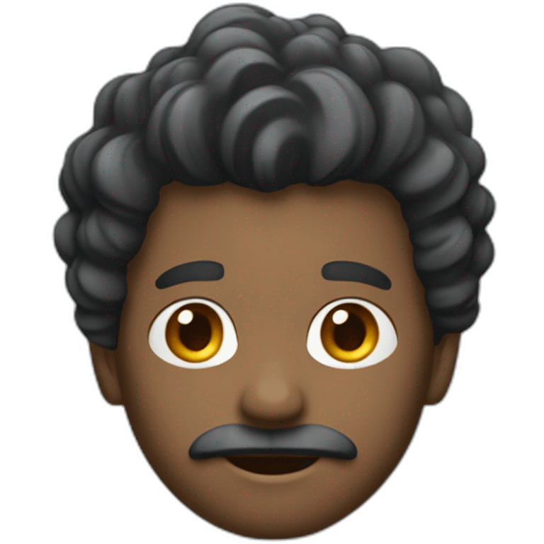 Black tin tin like hair Architect with no glass and facial hair emoji