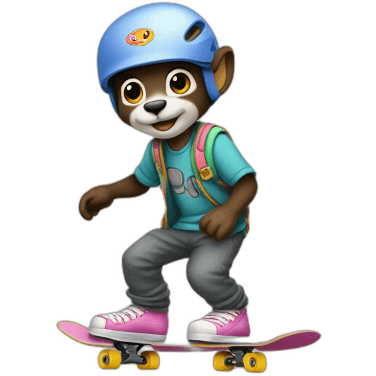 raton laveur sur skate emoji