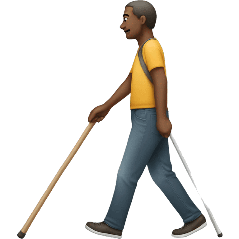 blind person walking with stick  emoji