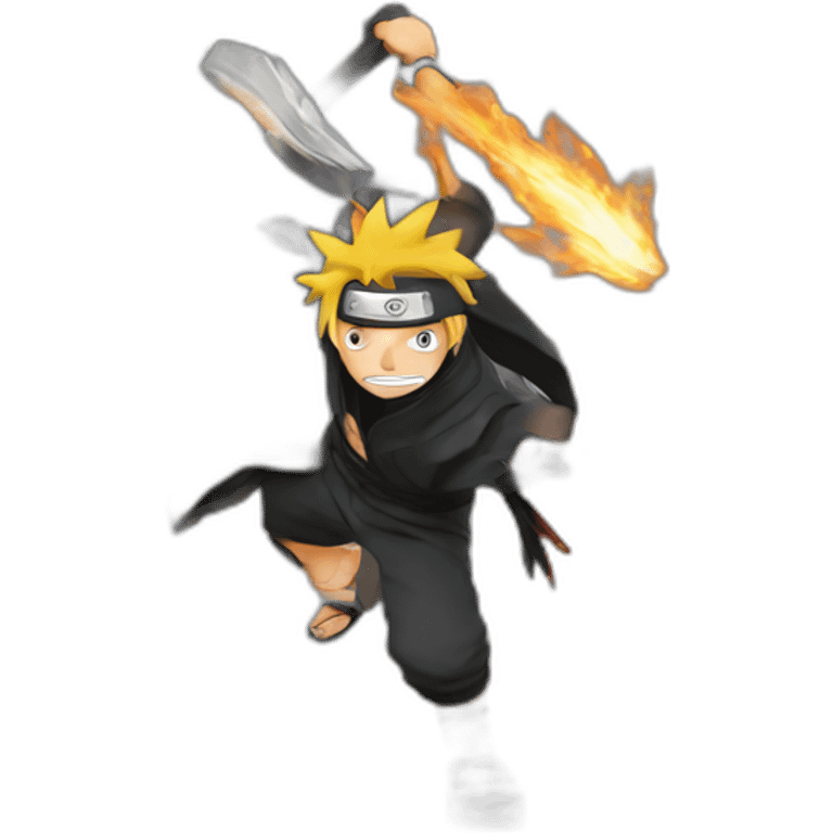 Naruto fighting bleach emoji