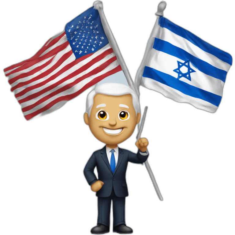 Joe Biden raising Israel flag emoji