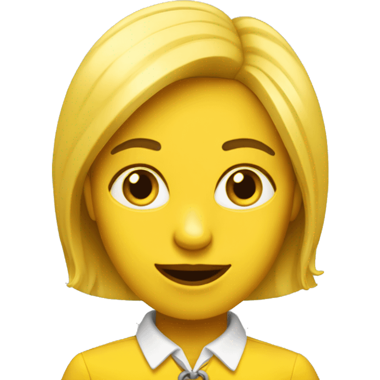 yellow female that lokks like a banker emoji