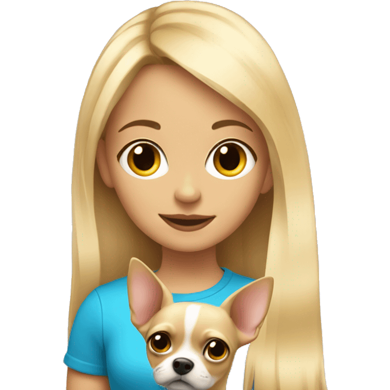 Blond Girl with Chihuahua emoji