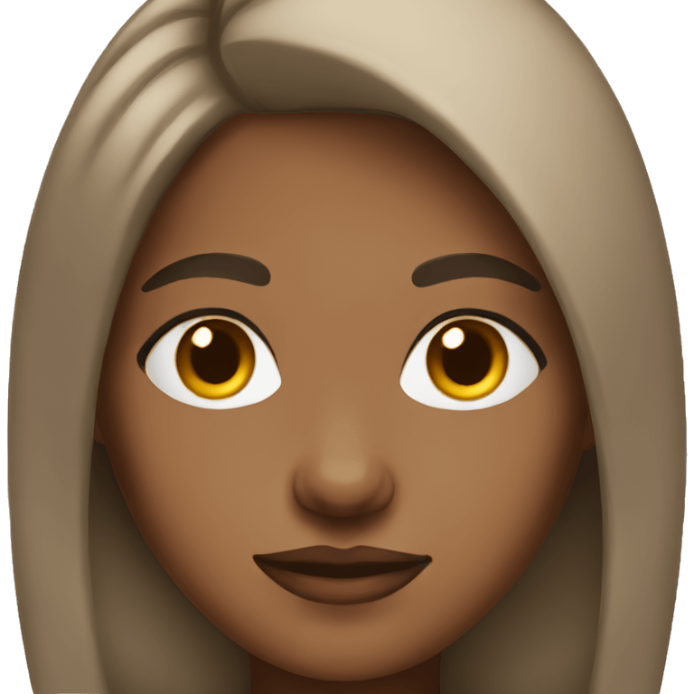 Brown skin female with short brown hair and lashes  emoji