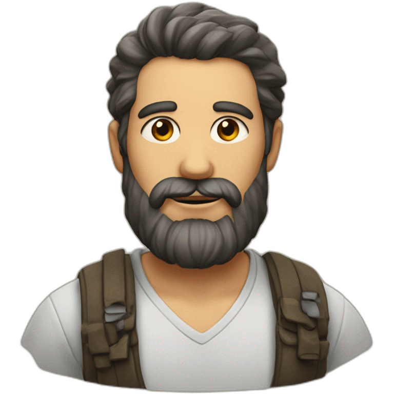 Homme avec une légère barbe et des cernes  emoji