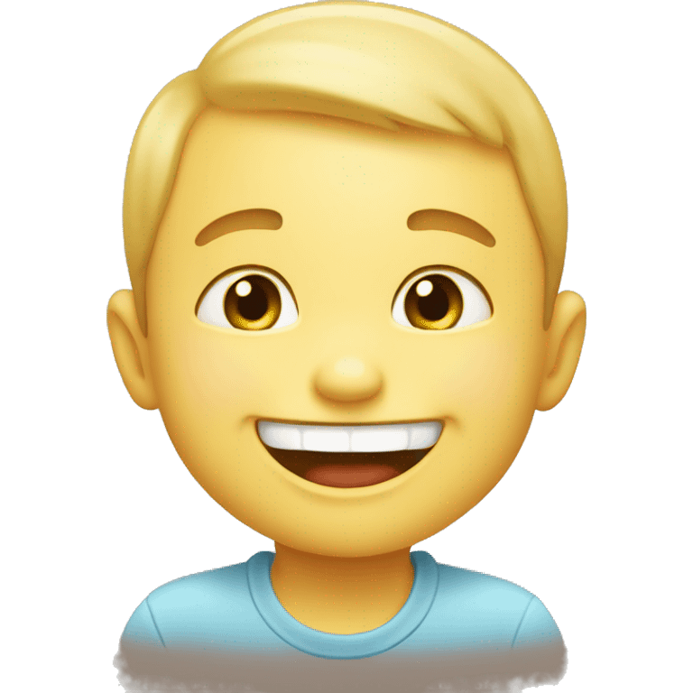 emoji style, baby boy with laughing happy face, no body, emoji