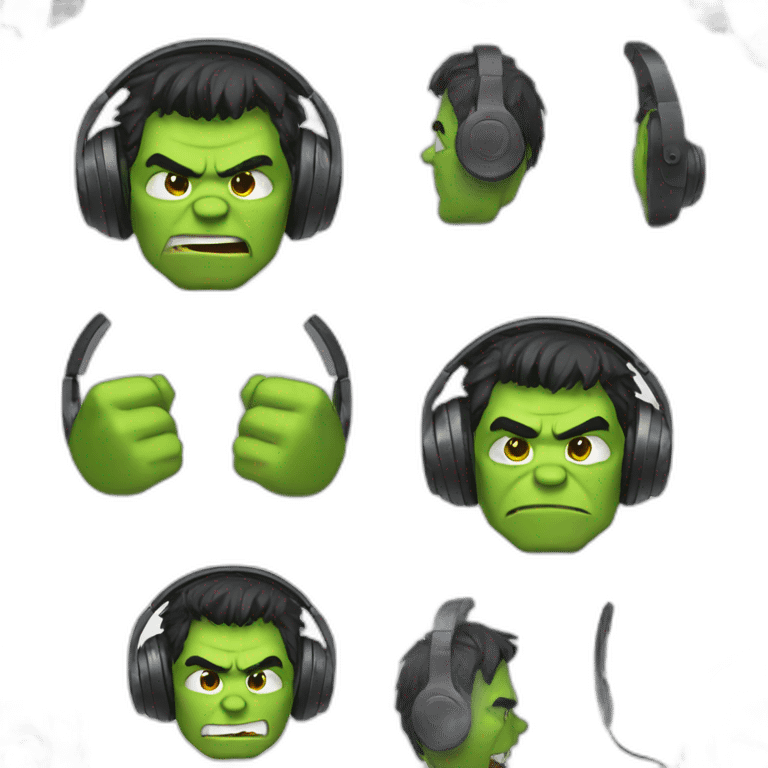 Hulk using headphones  emoji