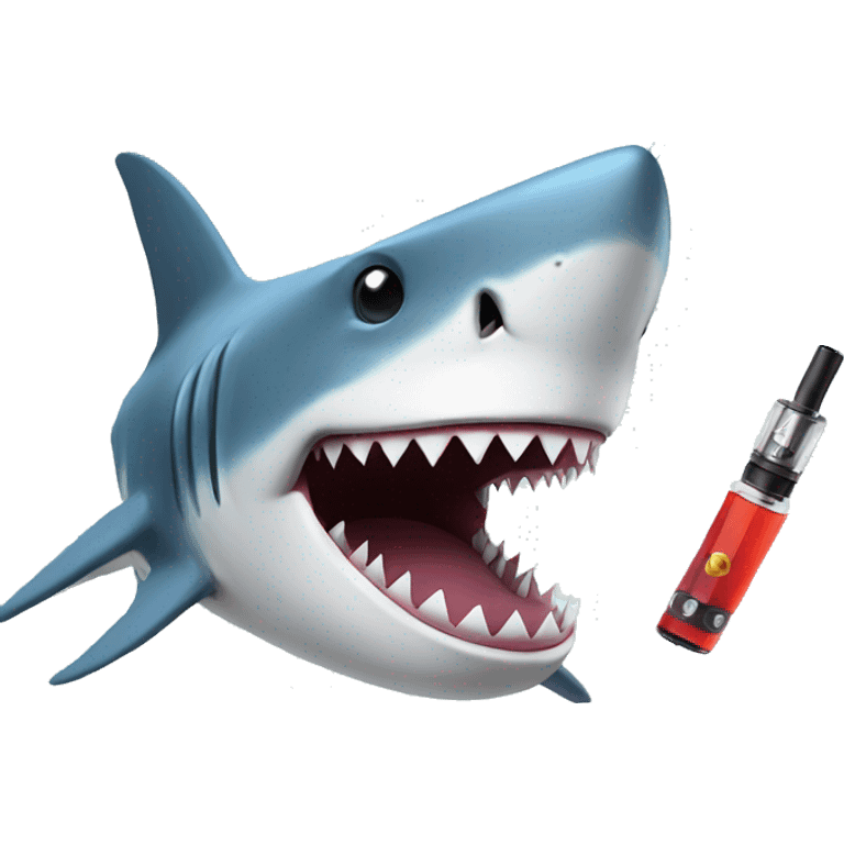 shark holding a vape emoji