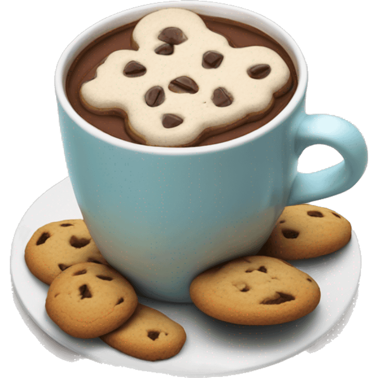 Hot chocolate with cookies in the side  emoji