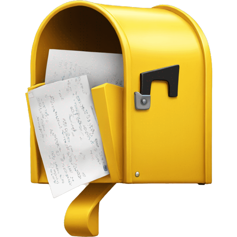 Yellow mailbox with letters inside emoji