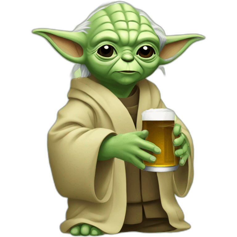 Yoda qui bois une bière emoji