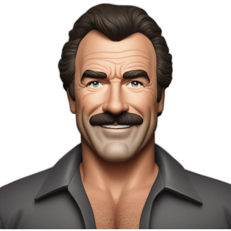 Tom Selleck as Thomas Magnum smiling emoji