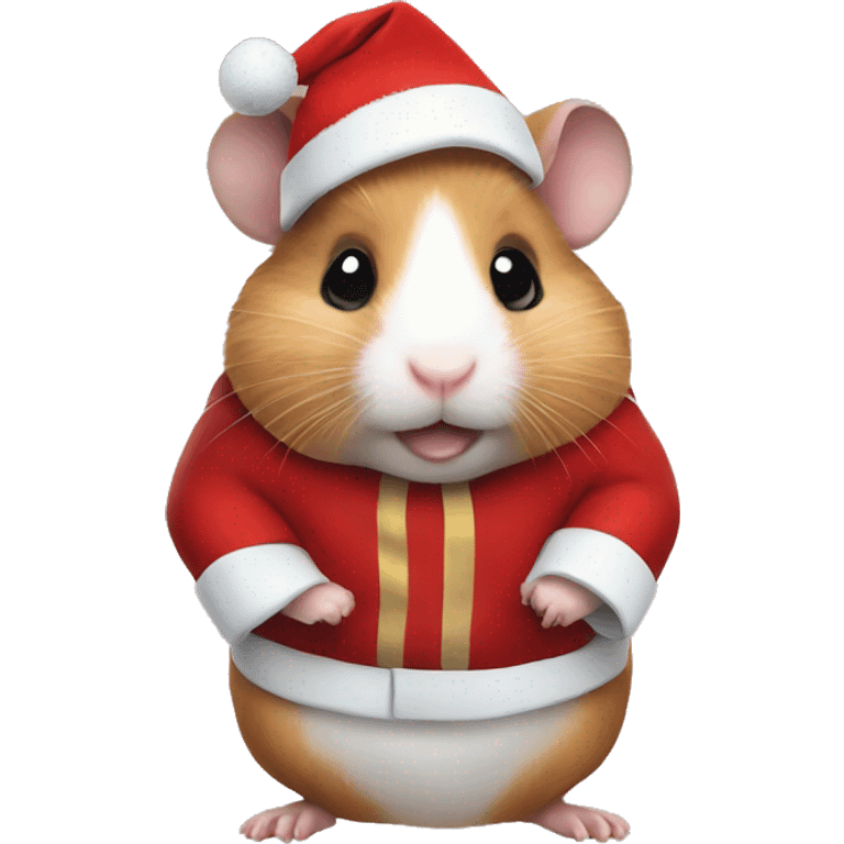 Hamster wearing santa suit emoji