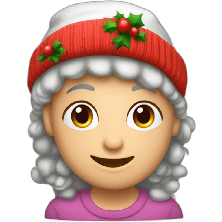 Un diente con la raiz hacia abajo con gorro navideño dinde diga la palabra Dra.Kathleen emoji