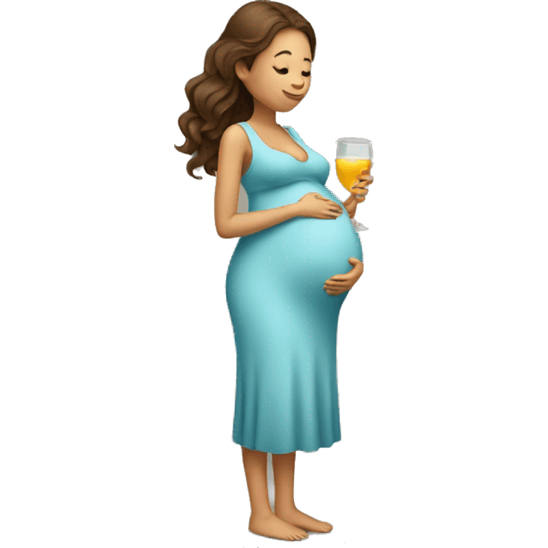 pregnant woman holding a glass emoji