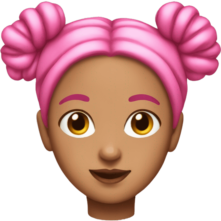 Girl with pink space buns emoji