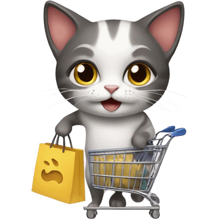 Cat going shopping emoji