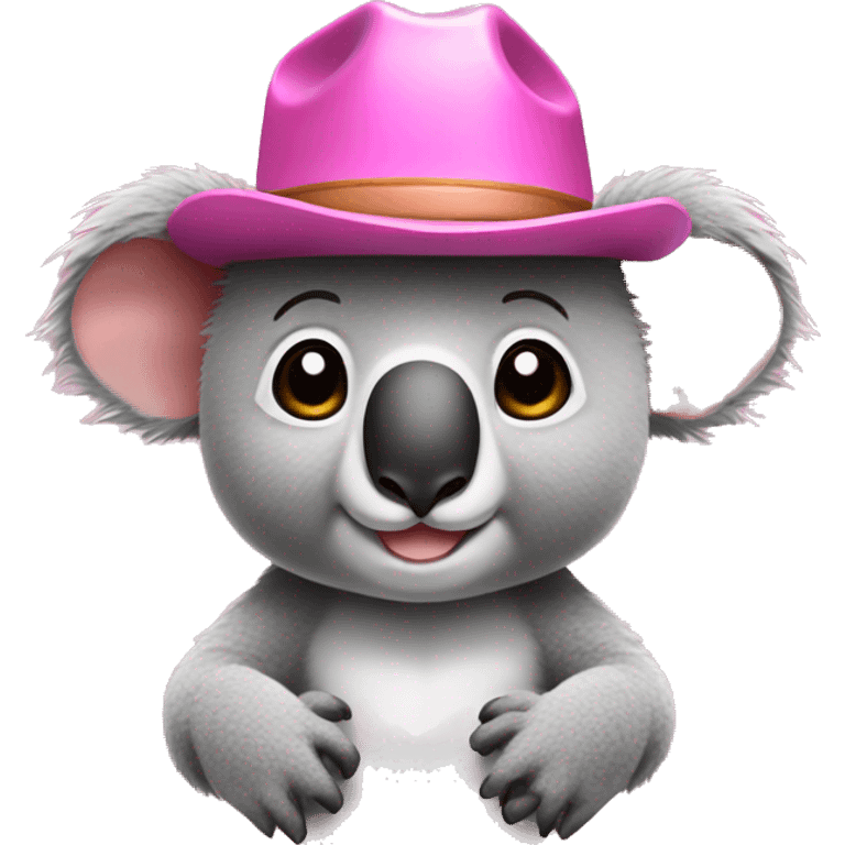 Koala in a pink cowboy hat emoji