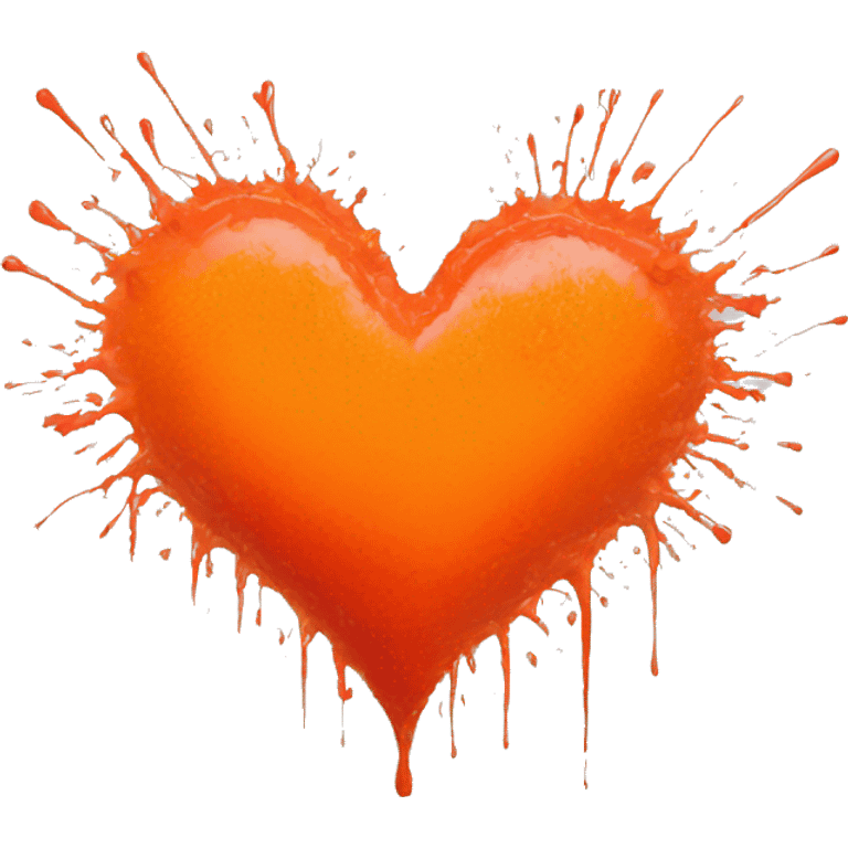 splattered paint heart glowing red-orange warmth emoji