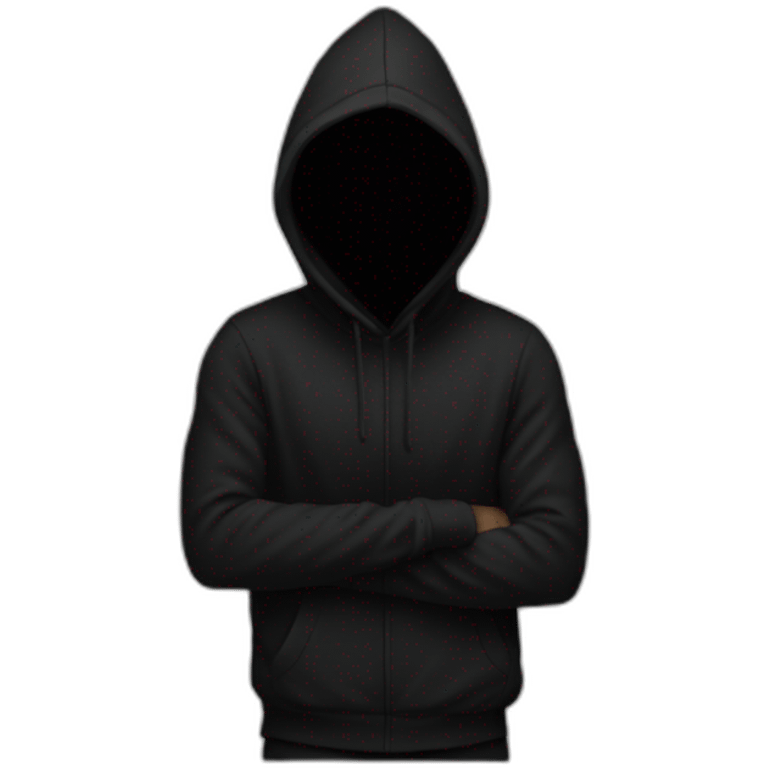 a person with black hoodie(hide his face) emoji