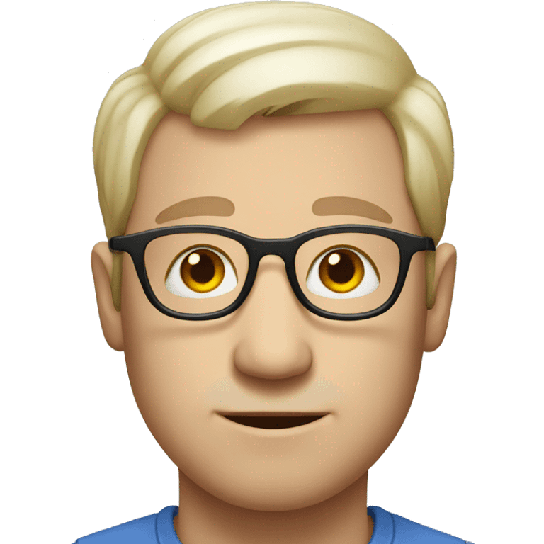 A man with white skin, glasses, and a mole under his eyes emoji