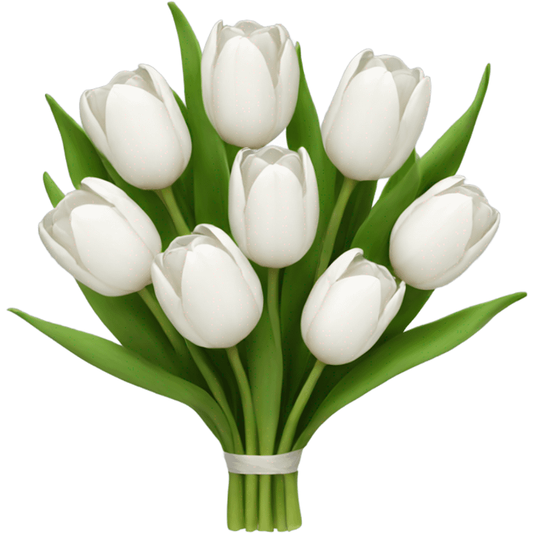 white tulip bouquet  emoji