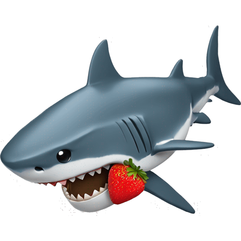 Shark eating chocolate covered strawberries  emoji