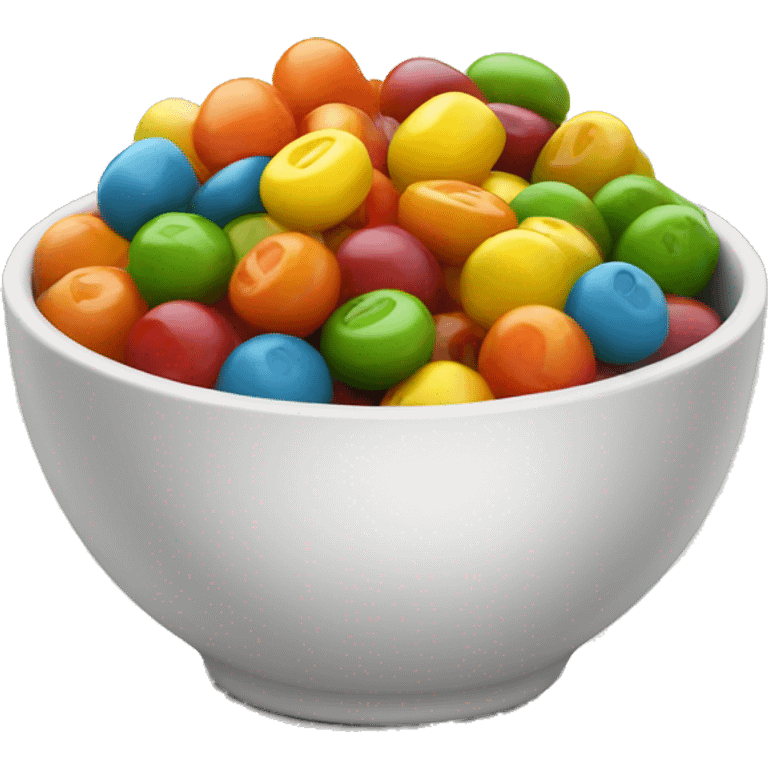 skittles in a bowl smiling  emoji