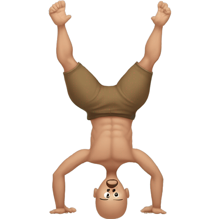 Muscle bald man handstand emoji