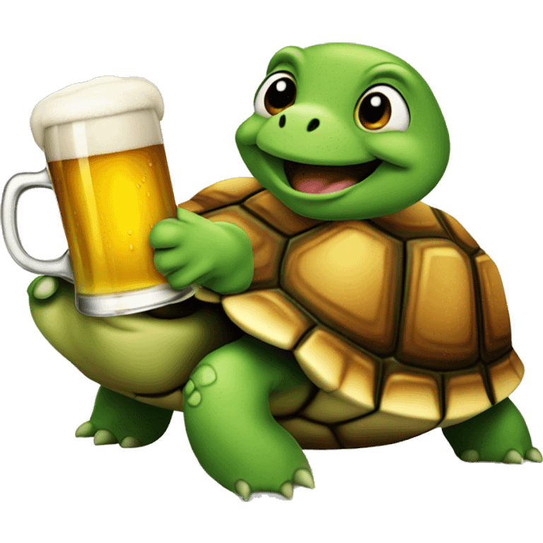 Turtle with beer emoji